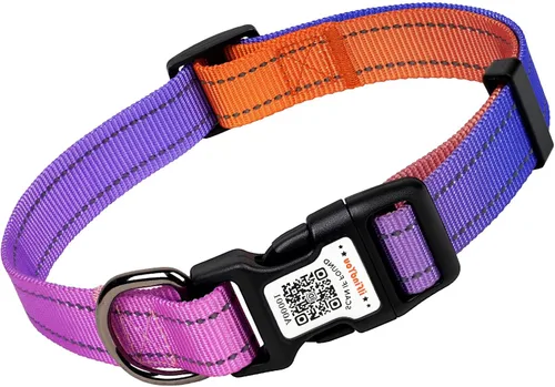 Vista 13 de Collar de perro personalizado ilFindYou con etiqueta de código QR para identificación de mascotas, collar reflectante de seguridad, adecuado
