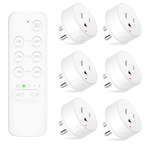 Vista 83 de NineLeaf - Enchufe de salida de control remoto, interruptor de luz de encendido y apagado inalámbrico desmontable 500FT Light Plug Decorator