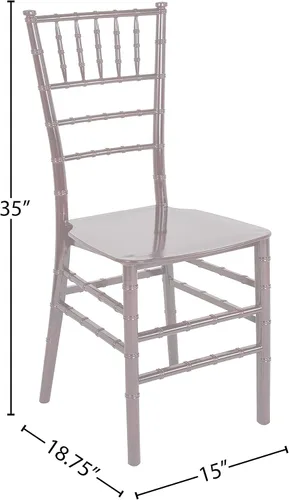 Vista 3 de Flash Furniture Silla Chiavari apilable de resina de caoba serie HERCULES
