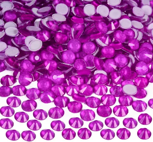 Vista 17 de Diamantes de imitación de cristal con parte trasera plana, gemas luminosas, 1440 unidades de diamantes de imitación de cristal no termoadhesivos