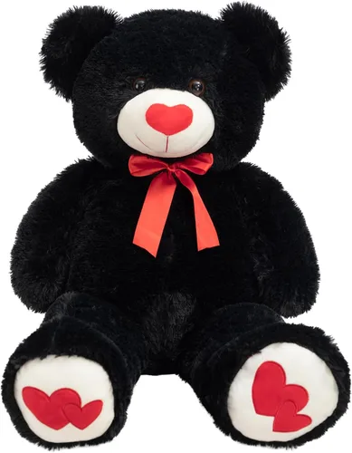 Vista 10 de HollyHOME Oso de Peluche Grande Animal de Peluche Oso Grande de Felpa con Corazón Rojo para Novia y Niños Juguete de Regalo de Vacaciones 36 Beige