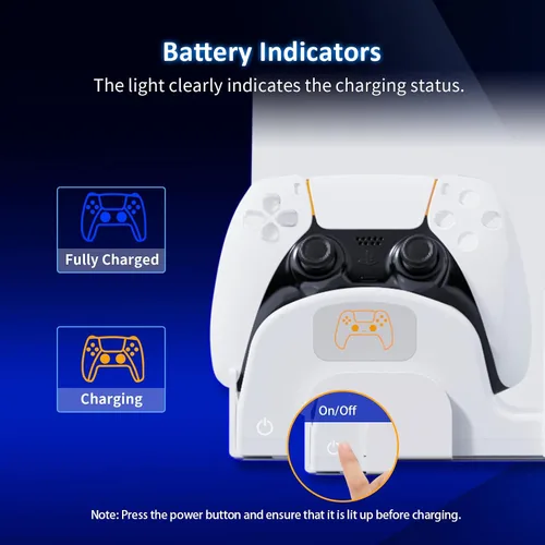 Vista 4 de NexiGo PS5 Accessories Wall Mount with DualSense Charging Station, Stable Metal Wall Hanging Stand with LED Charging Indicator for PlayStation 5