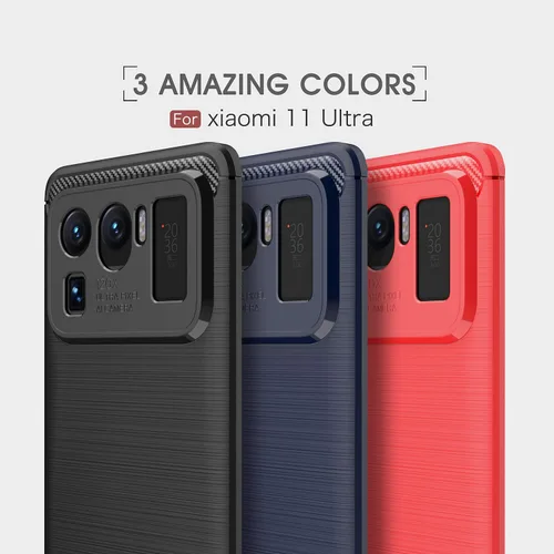 Vista 8 de Funda compatible con Xiaomi Mi 11 Ultra, cubierta de diseño de textura de fibra de carbono, funda de absorción de impactos diseñada para Xiaomi Mi