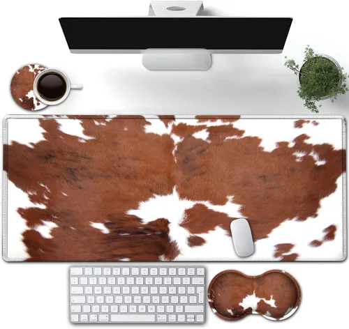 Vista 9 de Alfombrilla de mouse grande para juegos, protector de escritorio impermeable extendido (31.5 x 11.8 pulgadas), ergonómico de espuma viscoelástica