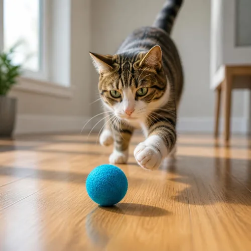 Vista 6 de Juguetes de lana para gatos – Pelotas de juguete de fieltro para mascotas pequeñas para buscar y jugar – Bola de lana silenciosa ecológica
