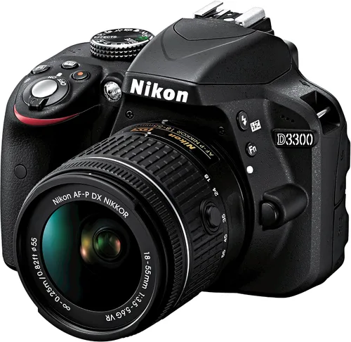 Vista 2 de Nikon D3300 con AF-P DX 18 – 55 mm VR SLR digital – negro