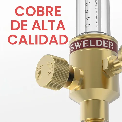 Vista 6 de YESWELDER Medidor de flujo de nitrógeno 1/4" SAE Flare Inlet 0-70SCFH 50PSI Indicador de flujo de nitrógeno para soldar