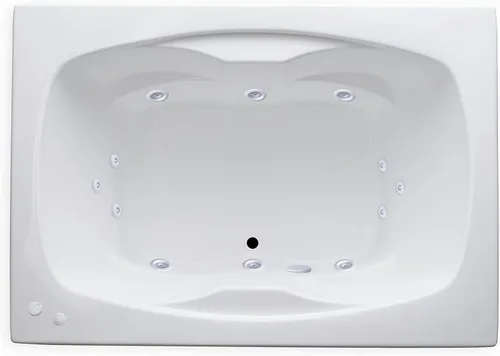 Vista 5 de Carver Tubs - AR6042 - Bañera moderna de hidromasaje de agua de fibra de vidrio acrílica, con 12 chorros - Bañera rectangular de acrílico blanco