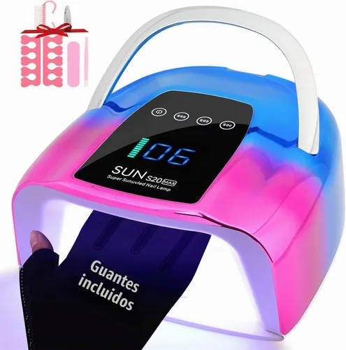 Vista 8 de Lámpara de uñas LED UV, inalámbrica, luz UV recargable portátil de 128 W para uñas de gel, secadora de luz de gel profesional con sensor automático