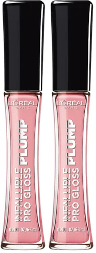 Vista 21 de L'Oréal Paris Infallible Pro Gloss Plump - Brillo labial con ácido hialurónico, brillo voluminizador de larga duración, los labios se ven Blossom