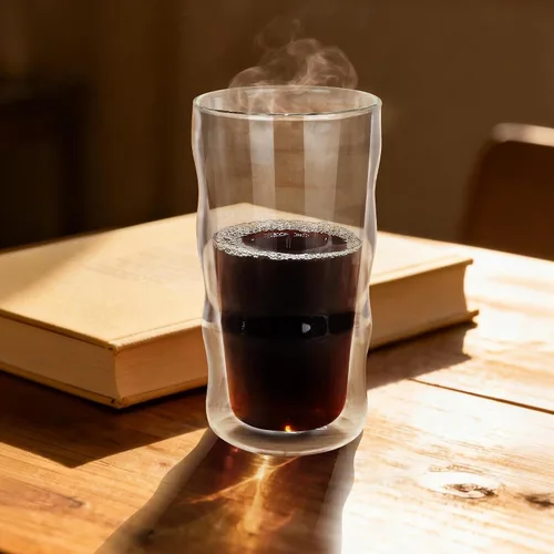 Vista 5 de Joeyan Vaso aislado de doble pared, vasos de vidrio de cóctel de cerveza de 15 onzas, vasos altos para beber, batido de borosilicato de doble forro