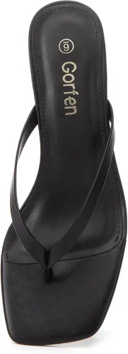 Vista 8 de Sandalias de tacón de gatitos para mujer, con puntera cuadrada, sin cordones, sandalias de tacón de 2 pulgadas, sandalias de fiesta, sandalias