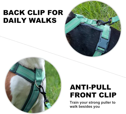 Vista 14 de Arnés para perro Plutus Pet sin tirón, arnés ajustable de nylon con acolchado suave, arnés para perro reflectante y resistente para perros pequeños