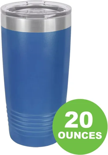 Vista 3 de Taza de café personalizable con texto personalizable y grabado láser de 20 onzas Azul