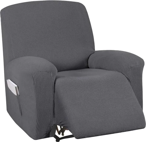 Vista 66 de Turquoize Funda elástica para silla reclinable, funda para sofá reclinable, funda de sofá de 1 pieza con bolsillo lateral, funda protectora