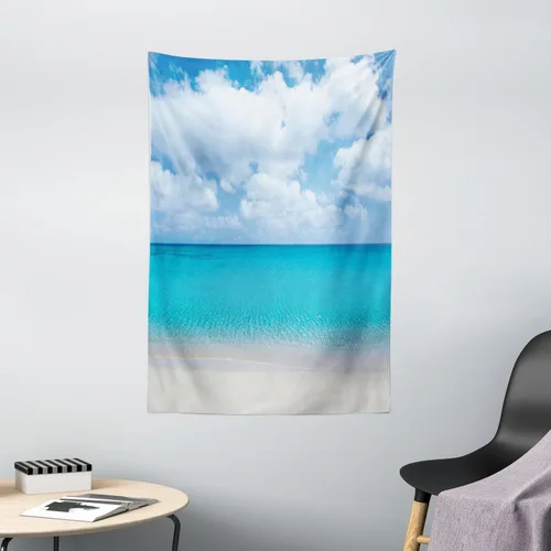 Vista 40 de Lunarable Tapiz mexicano, tema de cultura latinoamericana, sombrero de paja, manta de serape de Maracas, decoración de tela para colgar en la pared
