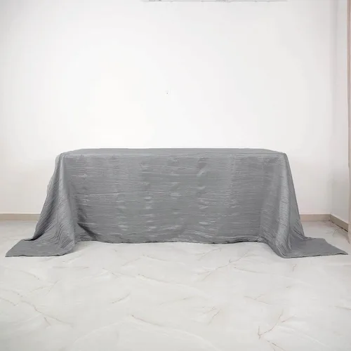 Vista 22 de Mantel rectangular de tafetán arrugado de acordeón de 90 x 132 pulgadas, manteles de boda, manteles de mesa, decoración de eventos, manteles