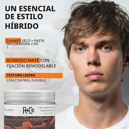 Vista 2 de R+Co Badlands Dry Shampoo Paste, Dry Shampoo + Styling Paste