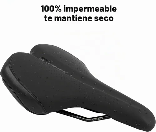 Vista 8 de FIFTY-FIFTY Sillín de bicicleta de montaña, cómodo asiento de bicicleta de espuma viscoelástica, suave e impermeable para hombres y mujeres
