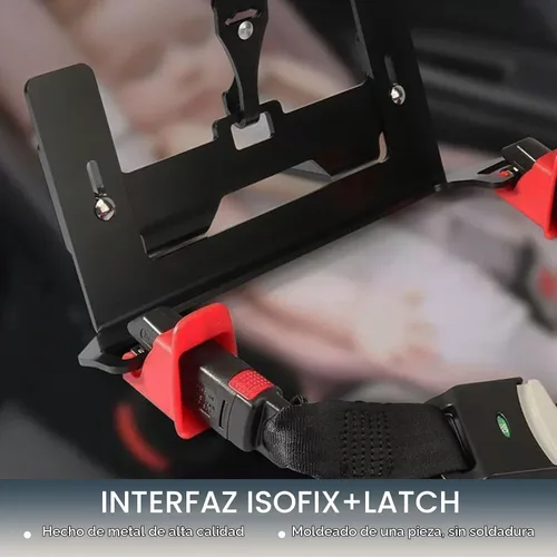 Vista 4 de ISOFIX - Soporte de interfaz universal para asiento de automóvil, kit de montaje de anclaje de asiento infantil ISOFIX con conector de cinturón