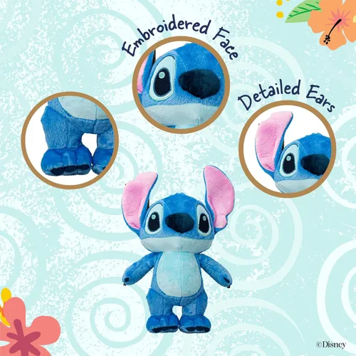 Vista 3 de Disney Baby Lilo & Stitch Animal de Peluche Suave y Abrazable Juguete de Peluche Lindo para Niños Pequeños y Niñas, Regalo para Niños, Stitch Azul