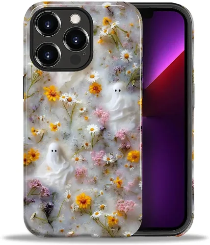 Vista 12 de ZHEGAILIAN Funda para iPhone 11, carcasa dura a prueba de golpes + silicona suave 2 en 1 híbrida, parachoques a prueba de caídas - Vidrio manchado