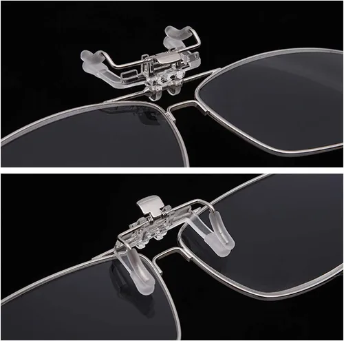 Vista 5 de TERAISE Gafas de lectura con clip con función abatible, marco completo de metal, clip en gafas graduadas, diseñadas para la miopía, lectores de moda