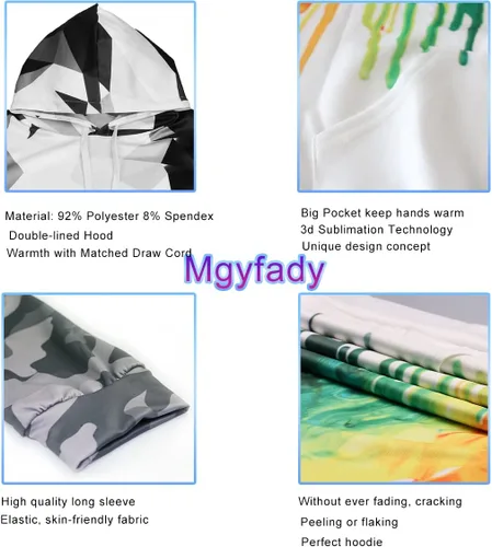 Vista 3 de Sudaderas con capucha unisex con estampado realista en 3D para hombres y mujeres