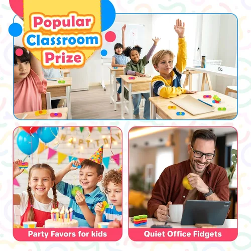 Vista 5 de Fidget Spinnes sensoriales para niños y adultos: paquete de 4 juguetes texturizados para los dedos, premio silencioso para el aula, piedras