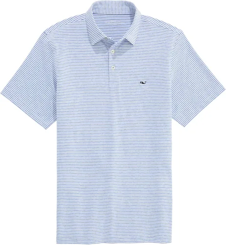 Vista 6 de Vineyard Vines Polo Bradley Stripe Sankaty para hombre Yate Blue Tejeda