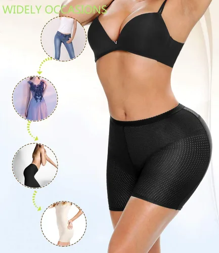 Vista 6 de NINGMI Calzoncillo de glúteos para mujer, sin costuras, realzador de cadera, almohadillas moldeadoras