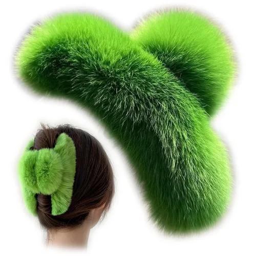 Vista 5 de YOYLMAL - Pinza grande de pelo sintético para mujer, 5.1 pulgadas, pinzas de pelo mullidas y esponjosas, antideslizantes, fuerte sujeción peluda