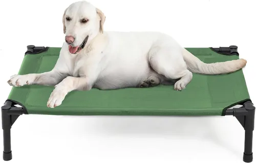 Vista 13 de Garnpet Cama elevada para perros pequeños, cuna elevada para perros que se adapta a hasta 150 libras, catres resistentes para mascotas con malla