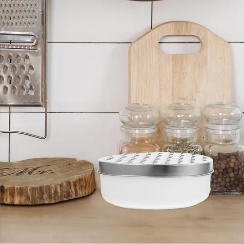 Vista 5 de Wakauto Rallador de queso de acero inoxidable con contenedor integrado Triturador de verduras para zanahorias, pepinos, papas, triturador