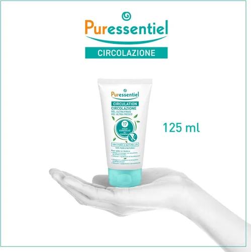 Vista 4 de Puressentiel Gel calmante para pies cansados, tobillos, piernas, loción de aromaterapia con 17 aceites esenciales para cuerpo y piel, alivio