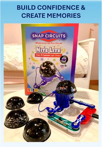Vista 5 de SNAP CIRCUITS Nite Light STEM Electronics Set for Kids Ages 8+