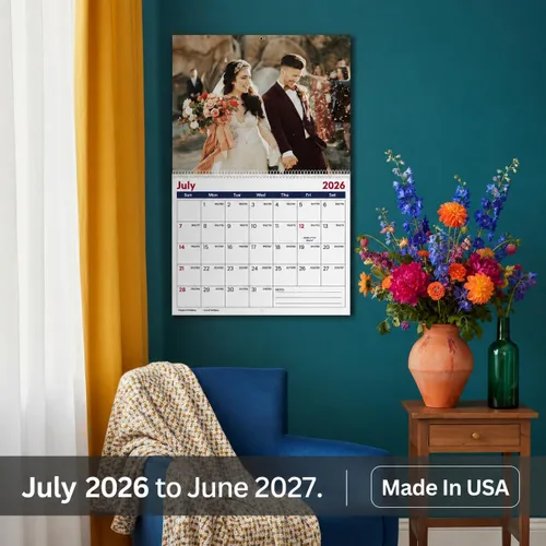 Vista 2 de Calendario de pared con fotos personalizadas 2026 para el hogar y la oficina, imprime tus 13 recuerdos y haz tu propio calendario personalizado
