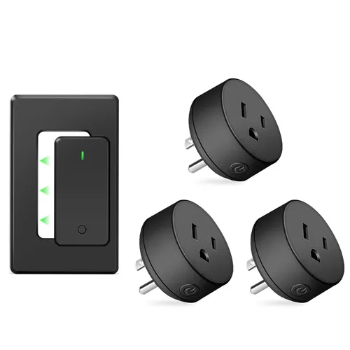 Vista 99 de Remote Switch Outlet,NineLeaf Remote Control Outlet Plug with Switch Wireless On/Off Light Switches Wall Mounted,15A/1500W LED,TUV List,No Wiring