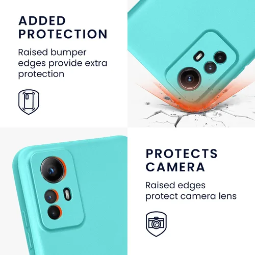 Vista 3 de kwmobile Funda para Xiaomi Redmi Note 12S - Cubierta trasera de TPU suave - con aspecto metálico - verde menta metálico