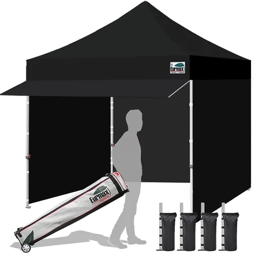 Vista 14 de Eurmax USA Toldo Desplegable de 10 x 10 pies, Carpa Comercial para Fiestas al Aire Libre con 4 Paredes Laterales Extraíbles con Cremallera y Bolsa