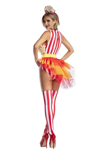 Vista 2 de Disfraz Popcorn Babe para Mujer Multicolor
