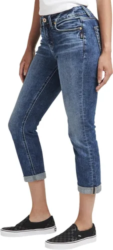 Vista 2 de Silver Jeans Co. Jeans capri Suki de tiro medio con curvas para mujer