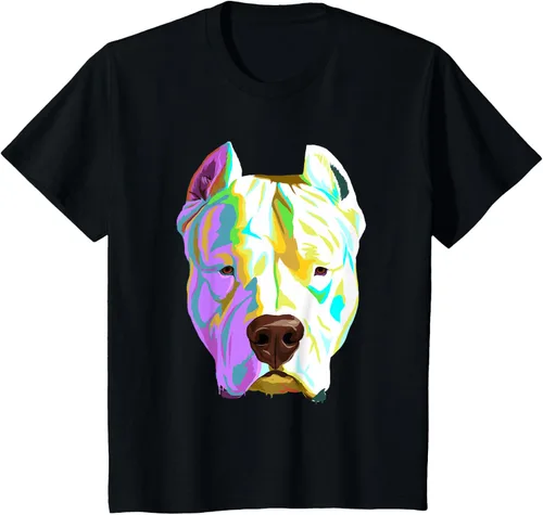Vista 80 de Colorida camiseta Dogo Argentino, Negro, S