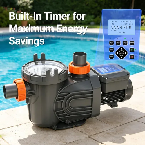 Vista 3 de Bomba para piscina de velocidad variable, bomba de piscina de 3 HP para uso en/sobre el suelo, 220V-240V, bomba de piscina de alto flujo 11359GPH