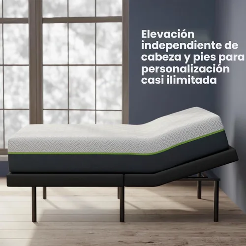 Vista 3 de Cama ajustable GhostBed con colchón híbrido de 12 pulgadas en una caja, tamaño Queen