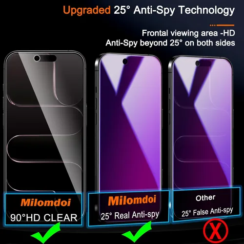Vista 2 de Milomdoi Paquete de 3 protectores de pantalla de privacidad coloridos degradados para iPhone Air [película privada antiluz azul para 17 Air], 3