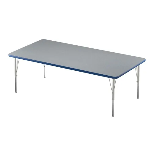 Vista 67 de Correll - Mesa rectangular de actividades para el aula de 30 x 60 pulgadas, altura ajustable (19-29 pulgadas), parte superior de granito gris, borde