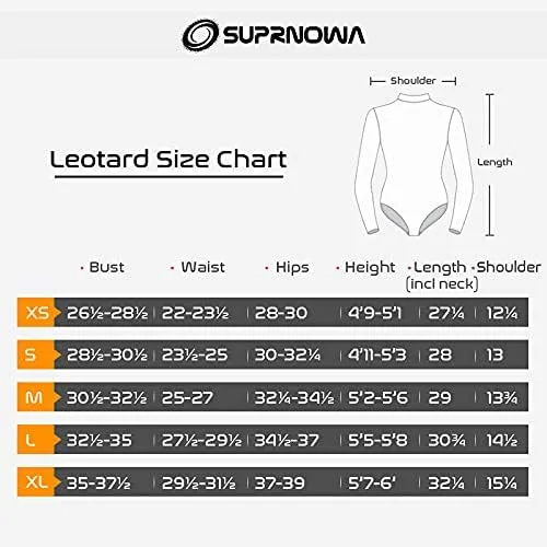 Vista 3 de Leotardo de cuello alto, manga larga, elastano, entrenamiento, fitness, body para mujer