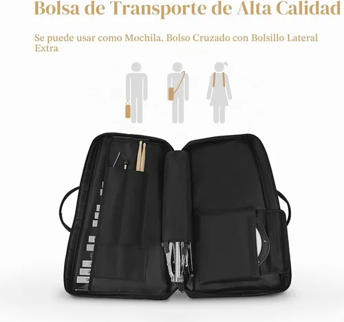 Vista 7 de Kit de Glockenspiel y Xilófono Eastar Avanzado de 32 Notas para Principiantes, Kit de Percusión con Almohadilla de Práctica de Tambor de 8 Pulgadas