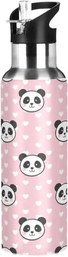 Vista 16 de Linda botella de agua de koala para niños, de acero inoxidable, con aislamiento al vacío, botella de boca de sandard con asa ancha #01